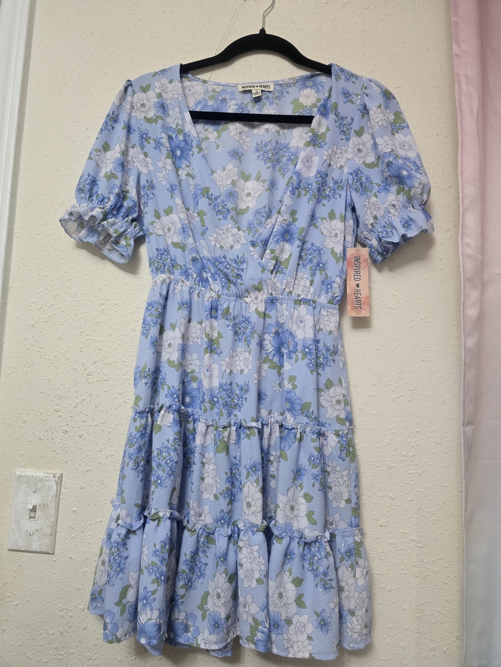 Inspired Hearts Blue and White Floral Dress